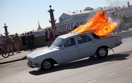 Горящая Волга. Сериал Трюкач.